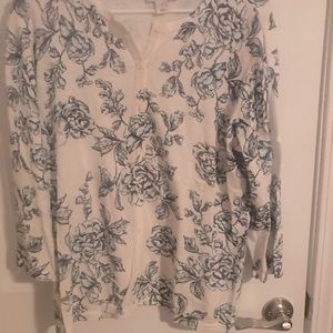 Light weight front button 3/4 sleeve sweater